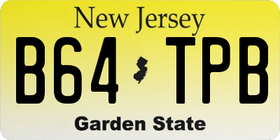 NJ license plate B64TPB
