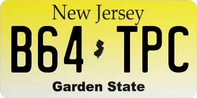 NJ license plate B64TPC