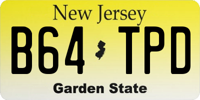 NJ license plate B64TPD
