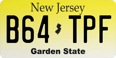 NJ license plate B64TPF