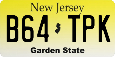 NJ license plate B64TPK