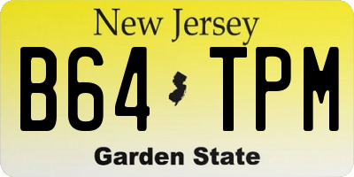 NJ license plate B64TPM