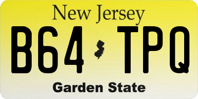 NJ license plate B64TPQ