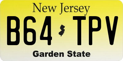 NJ license plate B64TPV
