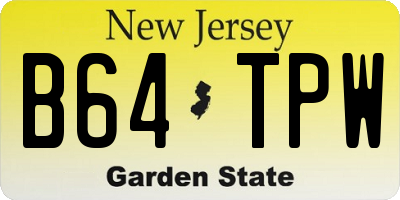 NJ license plate B64TPW