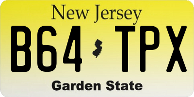 NJ license plate B64TPX