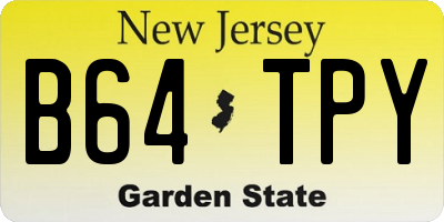 NJ license plate B64TPY