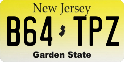 NJ license plate B64TPZ