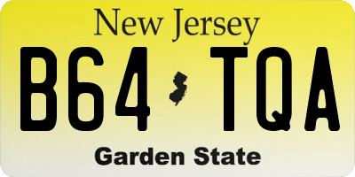 NJ license plate B64TQA