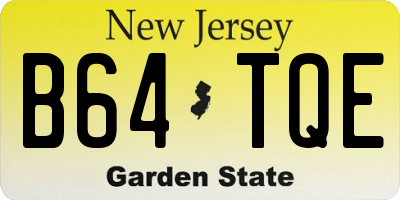 NJ license plate B64TQE