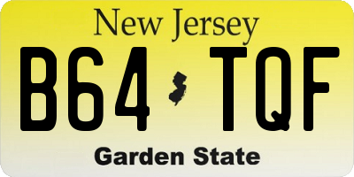 NJ license plate B64TQF