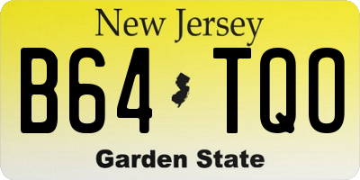 NJ license plate B64TQO