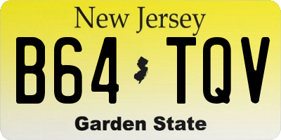 NJ license plate B64TQV