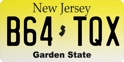NJ license plate B64TQX