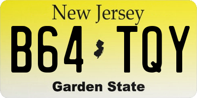 NJ license plate B64TQY