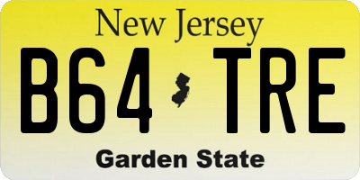 NJ license plate B64TRE