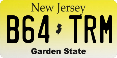 NJ license plate B64TRM