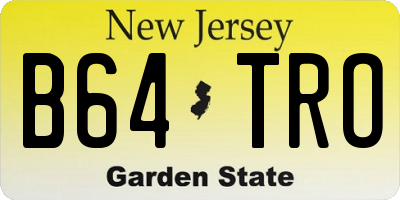 NJ license plate B64TRO