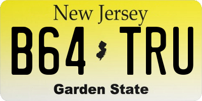 NJ license plate B64TRU