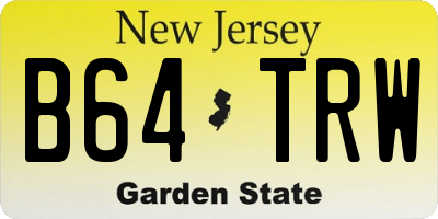 NJ license plate B64TRW