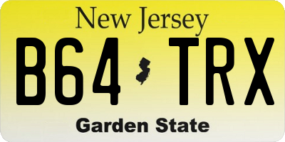 NJ license plate B64TRX