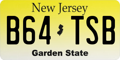 NJ license plate B64TSB