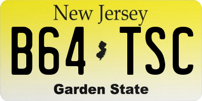 NJ license plate B64TSC