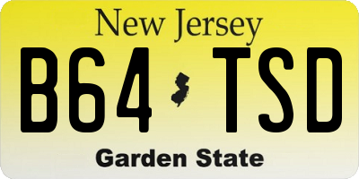 NJ license plate B64TSD