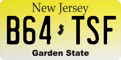NJ license plate B64TSF