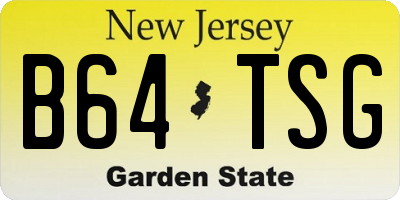 NJ license plate B64TSG