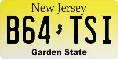 NJ license plate B64TSI