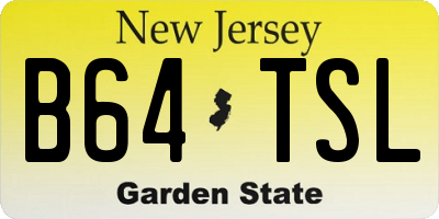 NJ license plate B64TSL