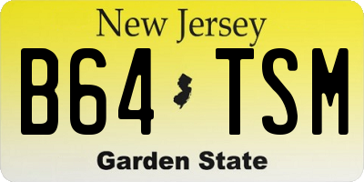 NJ license plate B64TSM
