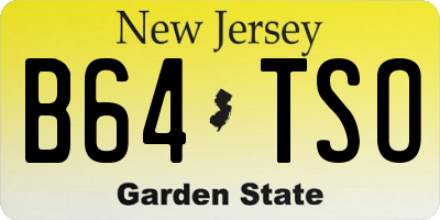 NJ license plate B64TSO