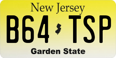 NJ license plate B64TSP