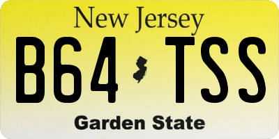 NJ license plate B64TSS