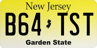 NJ license plate B64TST