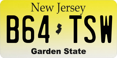 NJ license plate B64TSW