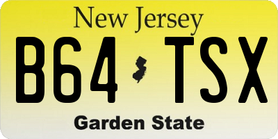 NJ license plate B64TSX