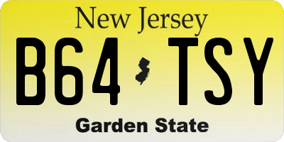 NJ license plate B64TSY