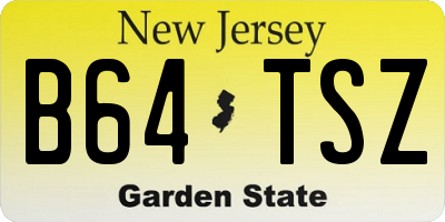 NJ license plate B64TSZ