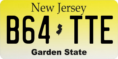 NJ license plate B64TTE