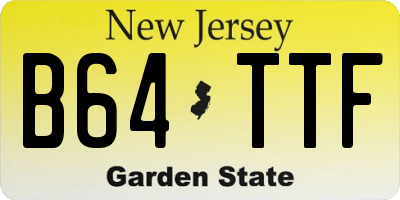 NJ license plate B64TTF