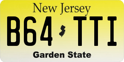 NJ license plate B64TTI