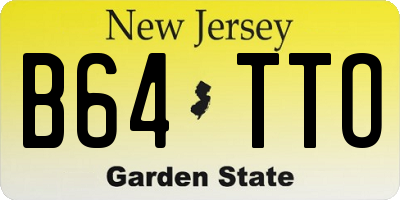 NJ license plate B64TTO