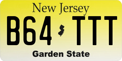 NJ license plate B64TTT