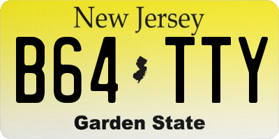 NJ license plate B64TTY