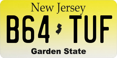 NJ license plate B64TUF