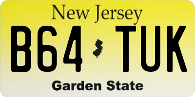 NJ license plate B64TUK