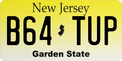 NJ license plate B64TUP